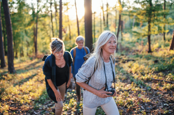 hike with friends in nature